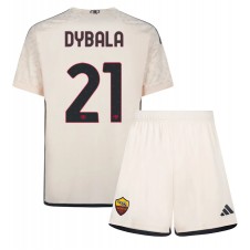 AS Roma Paulo Dybala #21 Bortaställ Barn 2023-24 Korta ärmar (+ Korta byxor)